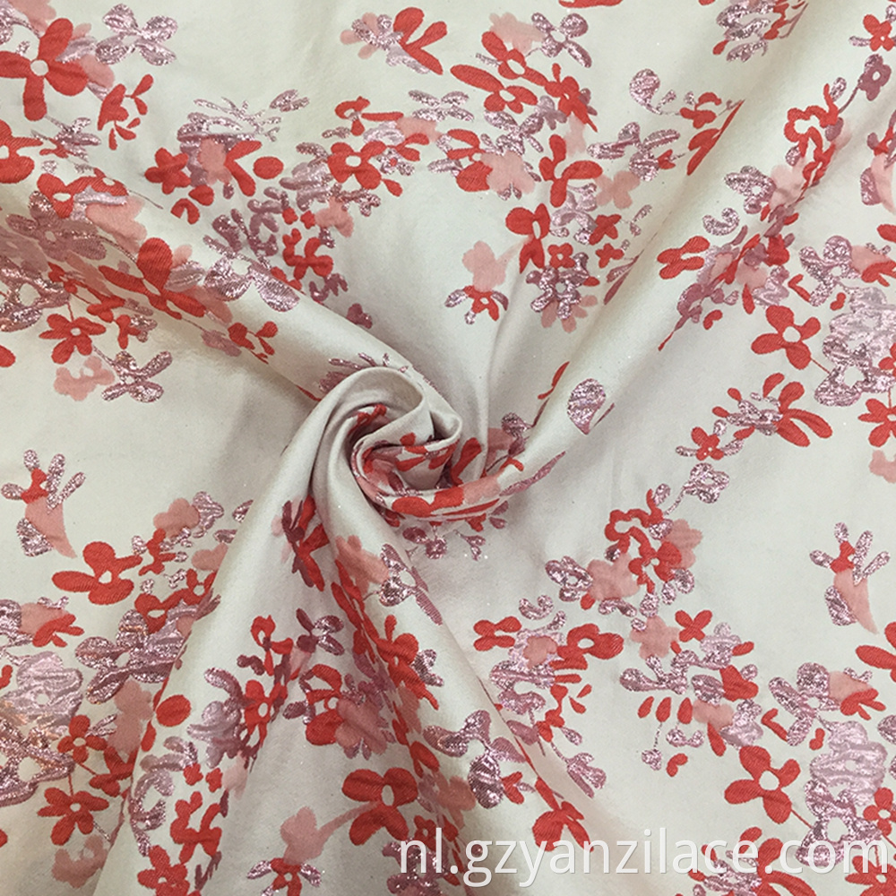 Flower Print Jacquard Fabric